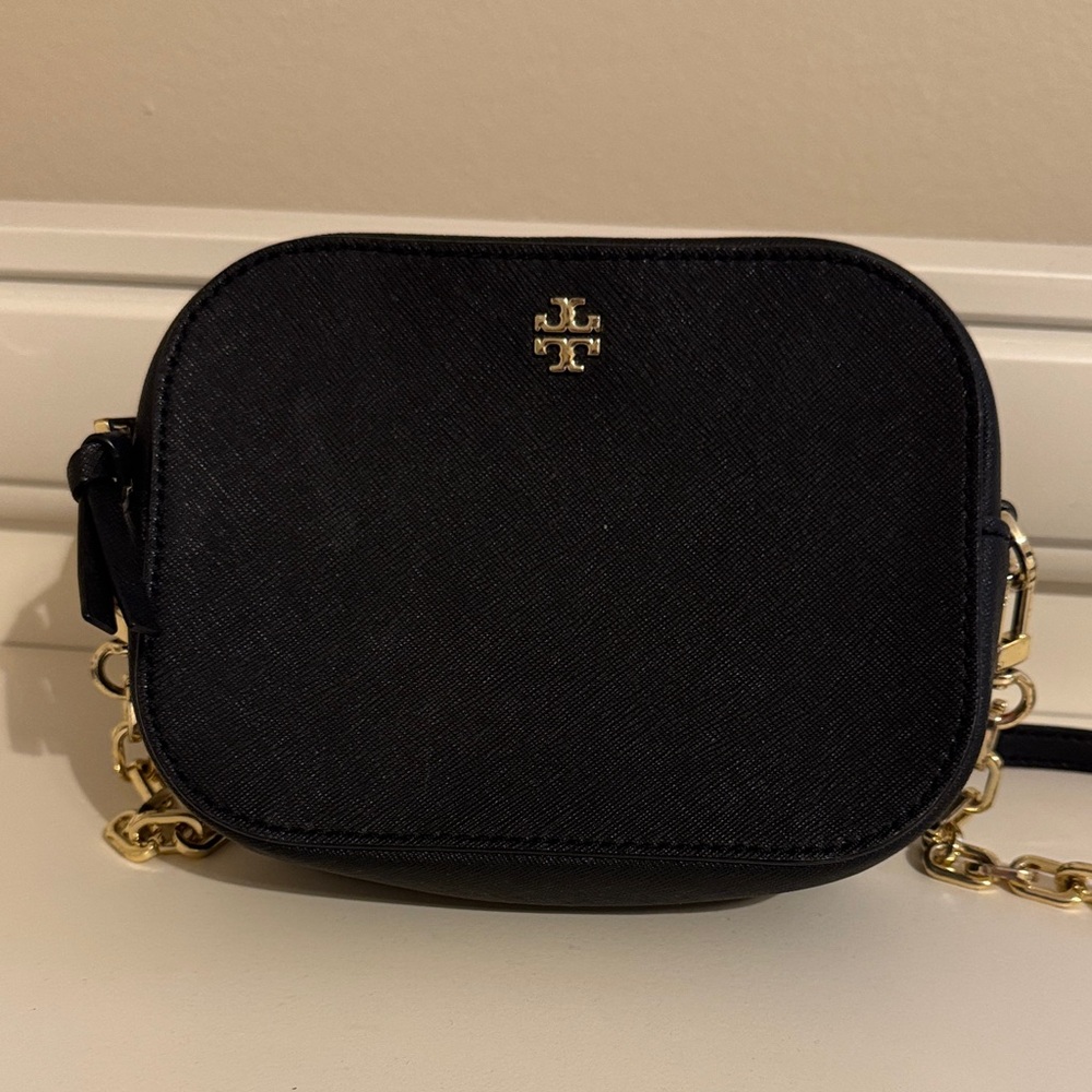 Tory Burch Black and Gold Crossbody Bag
